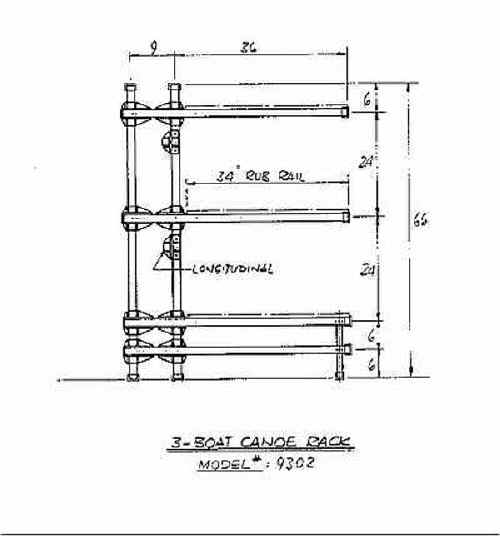 Seitech rack 3 canoes