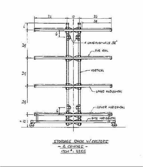 Seitech rack 8 canoe casters