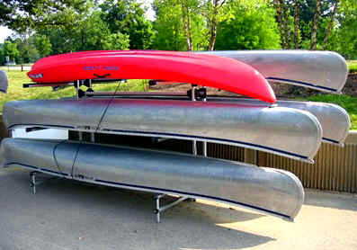 Six Canoe Rack with Boats