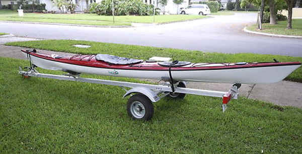 16'Foot "Kajak" Sport Viking Expedition kayak on Trailex Sut-200-S Trailer