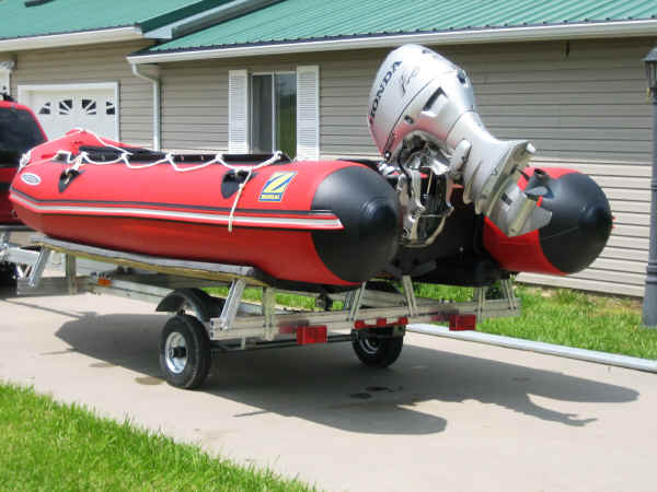 Trailex UT-850M Trailer with a Zodiac Inflatable Boat